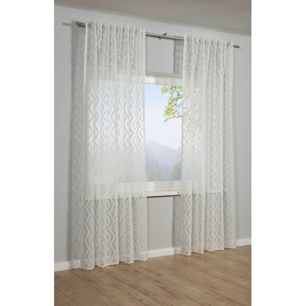 Fehér fényáteresztő függöny 140x245 cm Diamant Scherli – Sehlbach-image-1