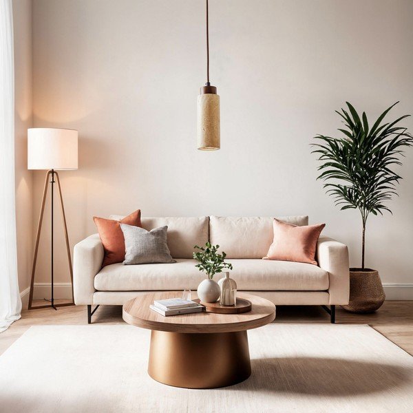 Bézs függőlámpa kő búrával ø 6,5 cm Selma – Opviq lights-image-3