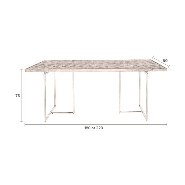 Aron étkezőasztal acél szerkezettel, 220 x 90 cm - Dutchbone-image-4