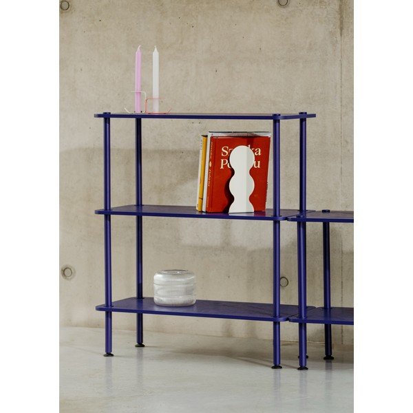 Kék polcos állvány tölgyfa dekorral 80x90,5x35 cm Teidi – noo.ma-image-1