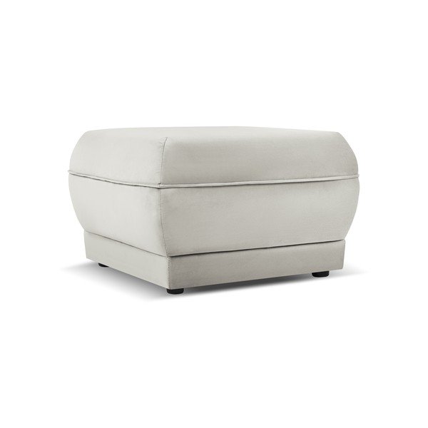 Bézs bársony puff Lando – Micadoni Home-image-2