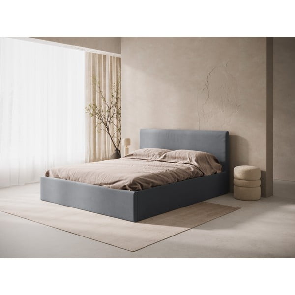 Szürke kárpitozott ágytámla 210,5x100 cm Remo – Micadoni -image-1