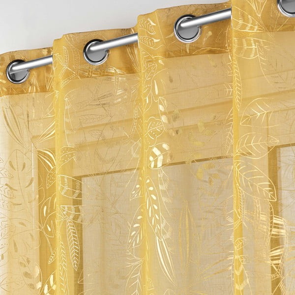 Sárga átlátszó függöny 140x280 cm Belflor – douceur d'intérieur-image-1