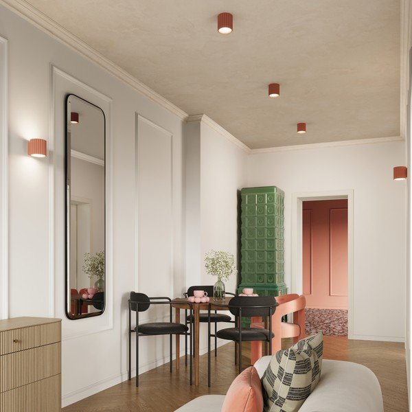 Barackszínű fali lámpa ø 10 cm Zora – Sollux-image-4