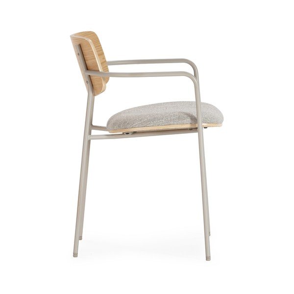 Világosszürke-natúr színű kárpitozott karfás étkezőfotel szett Nour – MOME-image-3