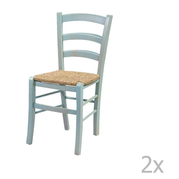 Straw 2 db-os kék szék készlet tömör fából - Evergreen House