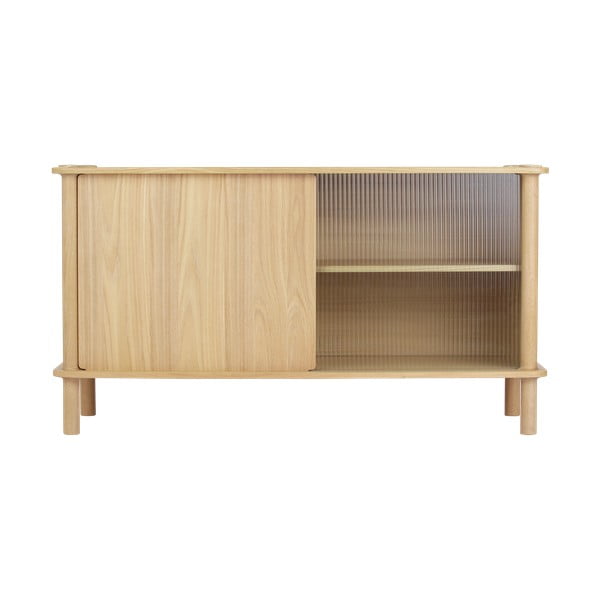 Natúr színű tölgyfa tálalószekrény tolóajtóval 135x73,5x48 cm Italic – UMAGE