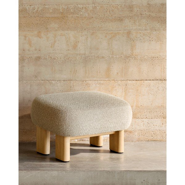 Bézs zsenília lábtartó Nema – Kave Home-image-1