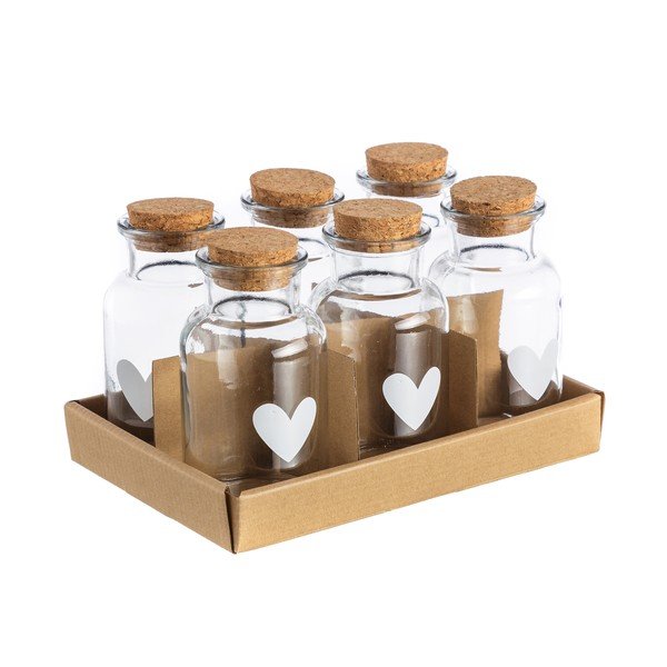 Heart 6 db-os üvegedény szett, 250 ml - Unimasa-image-1