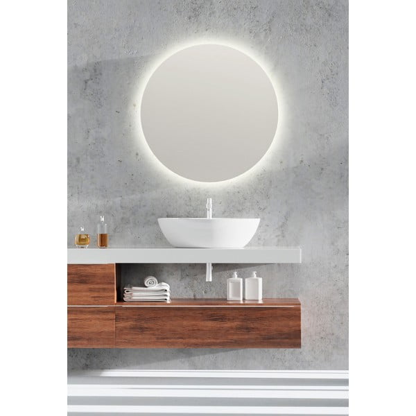 Fali tükör világítással ø 60 cm Luna – Mirrors and More-image-2