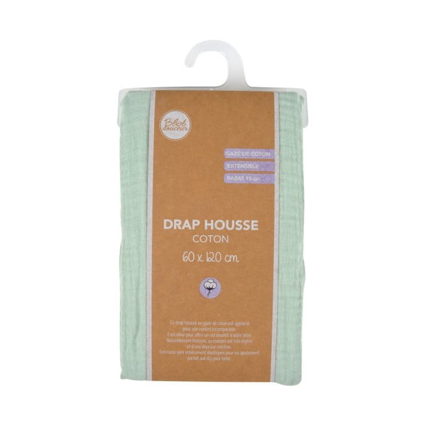 Gumis muszlin gyerek lepedő babaágyhoz 60x120 cm – Bébé Douceur-image-4