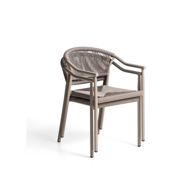 Szürkésbarna rattan kerti szék Livadia – Kave Home-image-4