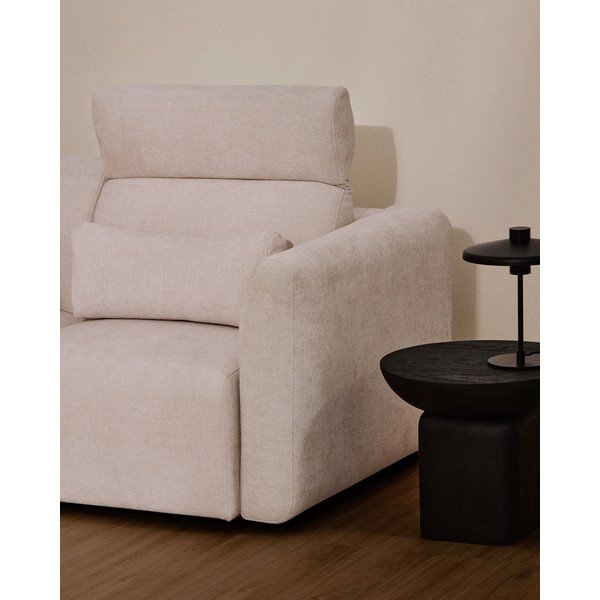 Bézs zsenília állítható-kinyitható kanapé heverő résszel 255 cm Lares – Kave Home-image-1