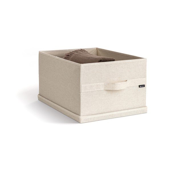 Bézs fedeles textil tárolódoboz 36x46x25 cm Soft Storage Large – Bigso-image-3