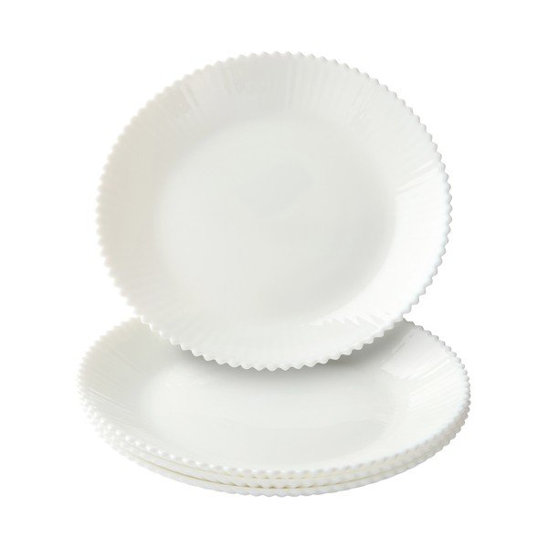 Fehér üveg tányér készlet 4 db-os ø 25 cm Alessia – Jotex