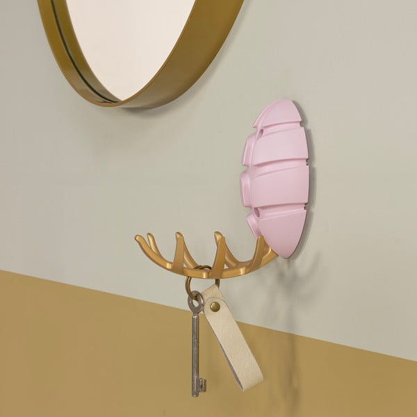 Világos rózsaszín-aranyszínű fali műanyag akasztó Bug – Spinder Design-image-3