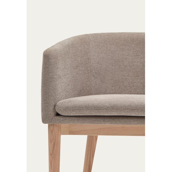 Bézs kárpitozott karfás étkezőfotel Harlan – Kave Home-image-2