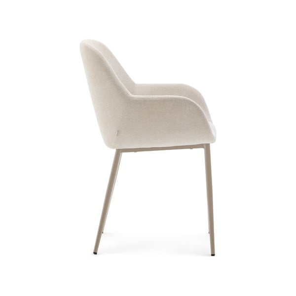 Krémszínű kárpitozott étkezőfotel Konna – Kave Home-image-2
