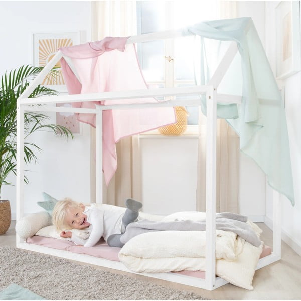Fehér házikó alakú gyerekágy 70x140 cm Montessori – Roba-image-4