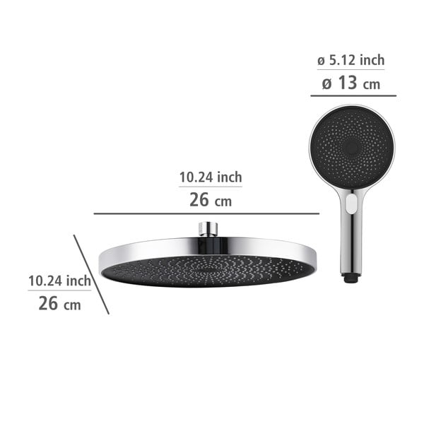 Fényes ezüstszínű rozsdamentes acél zuhanyszett 120 cm Soft Water – Wenko-image-3