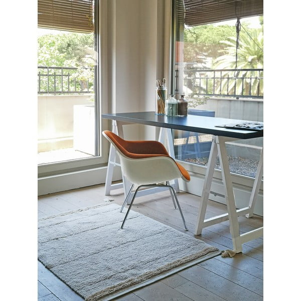 Krémszínű mosható kézi szövésű pamut szőnyeg 90x130 cm Bloom Natural – Lorena Canals-image-1