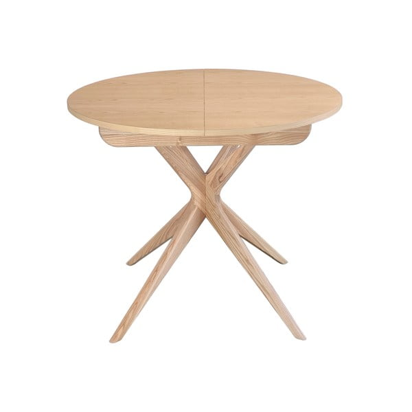 Kőrisfa kerek bővíthető étkezőasztal hosszabbító asztallappal ø 90 cm Jubi – Ragaba