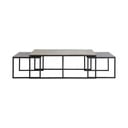 Fekete-bronzszínű fém dohányzóasztal szett 3 db-os 50x120 cm Kumalu – Light & Living