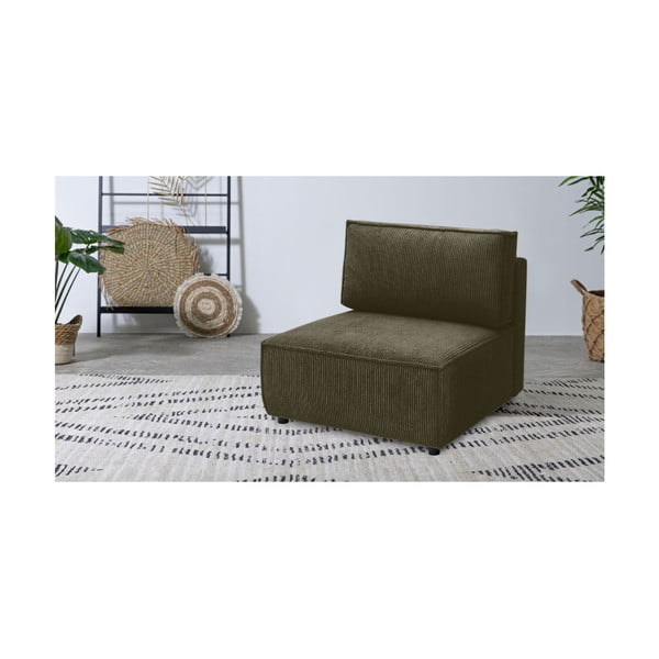 Világoszöld kordbársony kanapé modul (középső rész) Nihad modular – Bobochic Paris-image-1