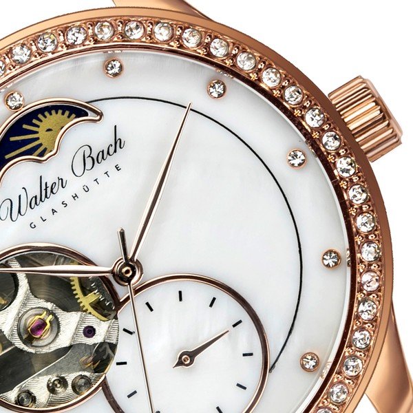 Union női karóra, fehér valódi bőrszíjjal - Walter Bach-image-4