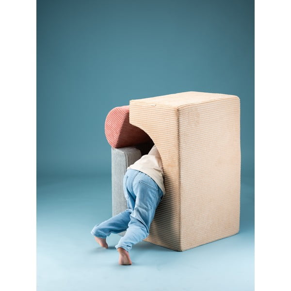 Világosbarna kordbársony habszivacs játszótér 3 db-os magasság 37 cm 75x49 cm Rainbow Montessori – Wigiwama-image-4