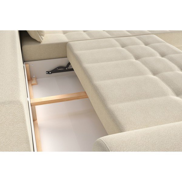 Krémszínű kinyitható sarokkanapé (jobb oldali) Balitco – Ropez-image-1