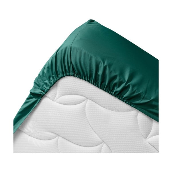 Zöld gumis bio pamut lepedő 160x200 cm Biolina – douceur d'intérieur-image-3