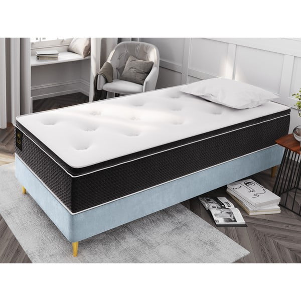 Lia világoskék bársony egyszemélyes ágy, 90 x 200 cm - Cosmopolitan Design-image-1