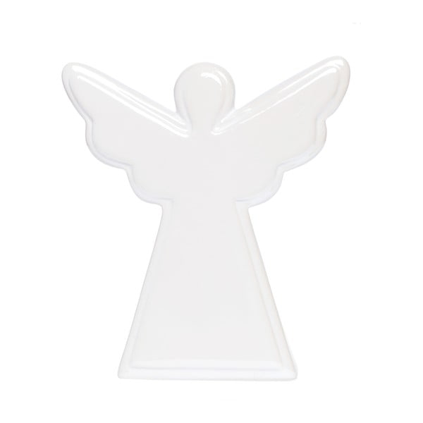 Angel fehér kerámia dekoráció, hossz 12 cm - Ewax