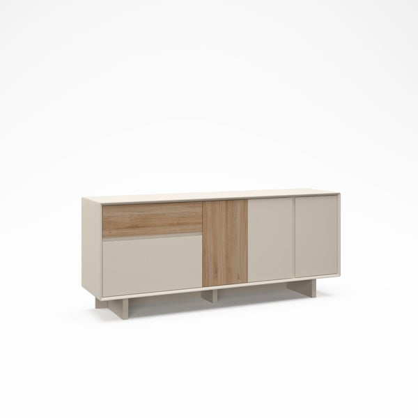 Bézs-natúr színű komód tölgyfa dekorral 180x76x45 cm Carpi – Marckeric-image-4