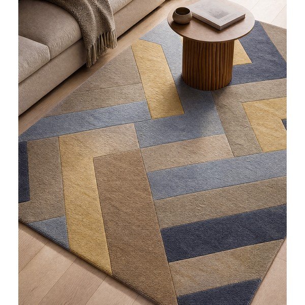 Big Zig szürke-sárga szőnyeg, 160 x 230 cm - Asiatic Carpets-image-1