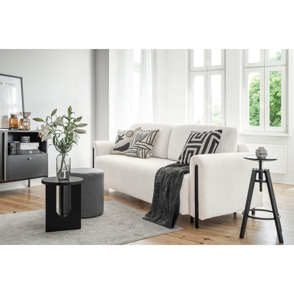 Krémszínű buklé kinyitható-tárolóhelyes kanapé 244 cm Arcadova – ELTAP-image-3