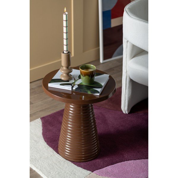 Fém kerek tárolóasztal ø 40 cm Catania Ribbed – Leitmotiv-image-1