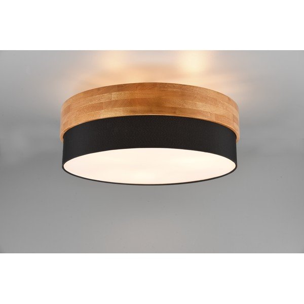 Fekete-natúr színű mennyezeti lámpa textil búrával Seasons – Trio-image-2