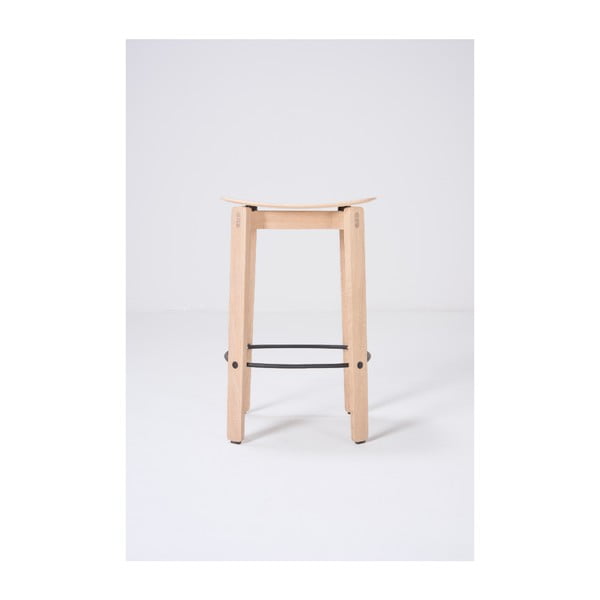 Natúr színű tölgyfa bárszék (ülésmagasság 65 cm) Nora – Gazzda-image-3