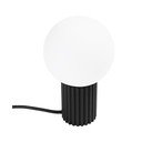 Fekete asztali lámpa üveg búrával (magasság 19 cm) Orbital – Sollux