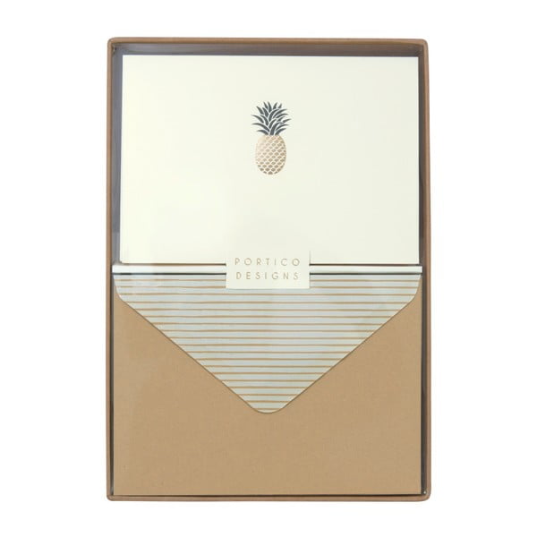 Pineapple 10 db-os üdvözlőlap és boríték szett - Portico Designs