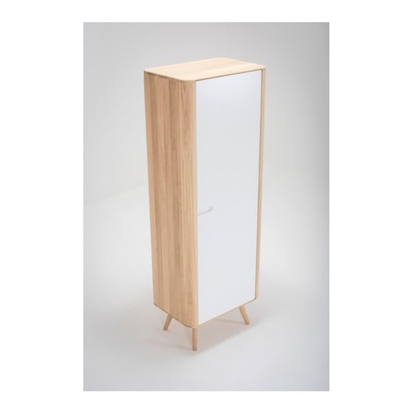 Ruhásszekrény tömör tölgyfa szerkezettel, szélesség 60 cm - Gazzda-image-4