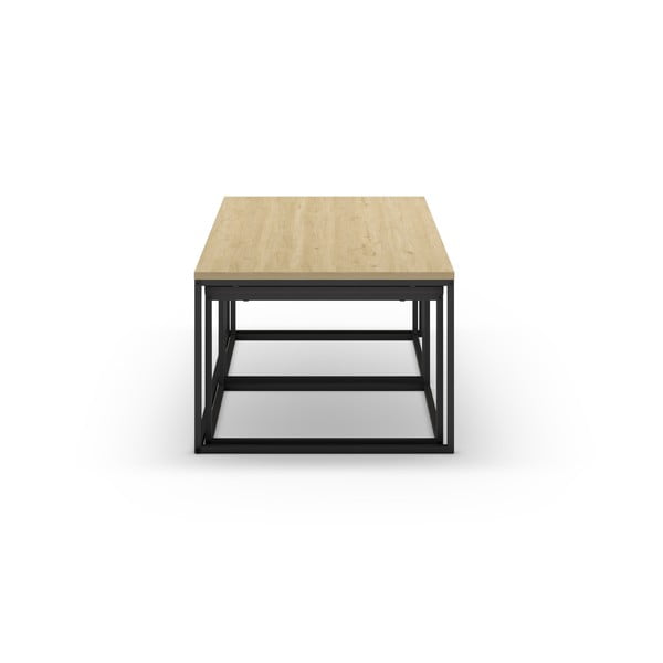 Szürke-natúr színű dohányzóasztal szett 3 db-os 60x110 cm Camelia – Marckeric-image-3