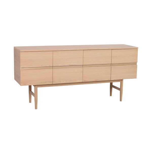 Natúr színű alacsony komód tölgyfa dekorral 160x75 cm Moresby – Rowico-image-2