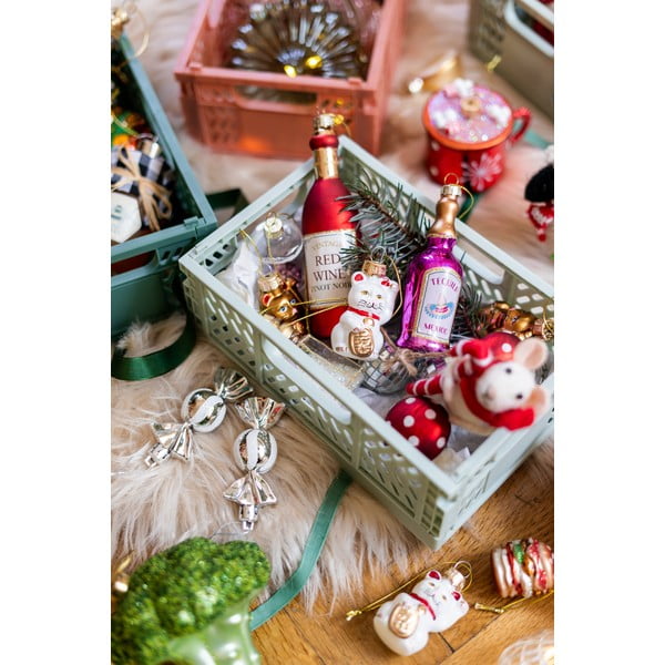 Üveg kézzel készített karácsonyfadísz készlet 4 db-os 9,5 cm Tequila – Sass & Belle-image-1