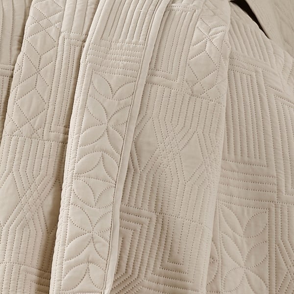 Bézs steppelt ágytakaró 220x230 cm Folkstone Geo – Catherine Lansfield-image-2