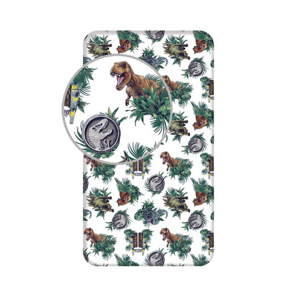 Gumis pamut gyerek lepedő 90x200 cm Jurassic World "Roar" – Jerry Fabrics
