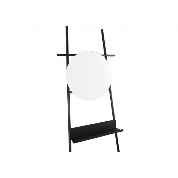 Glint fekete dekoratív létra tükörrel - Leitmotiv-image-2