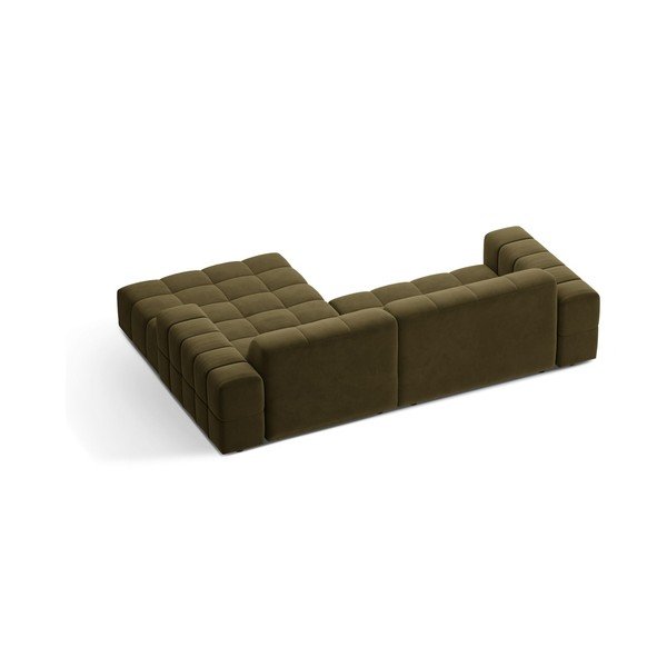 Khaki bársony sarokkanapé (jobb oldali-heverő résszel) Chicago – Cosmopolitan Design-image-2